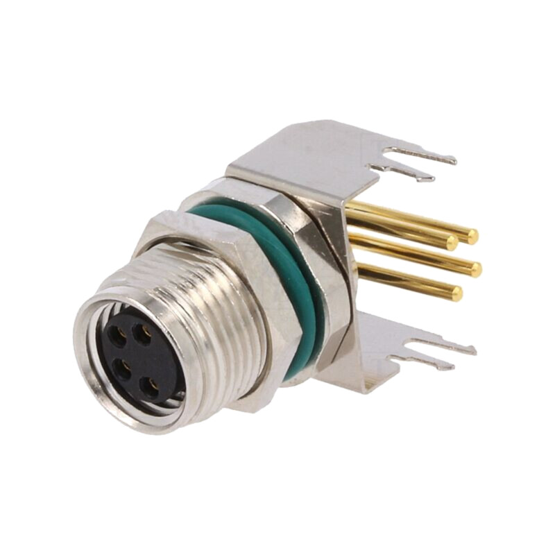 Conector: M8; mamă; PIN: 4; în unghi 90°; soclu; 4A; IP68; 30V; metal Conector: M8; mamă; PIN: 4; în unghi 90°; soclu; 4A; IP68; 30V; metal