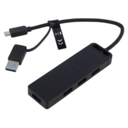 Hub USB; USB 3.0; neagră; Număr porturi: 5; 0,15m; ABS