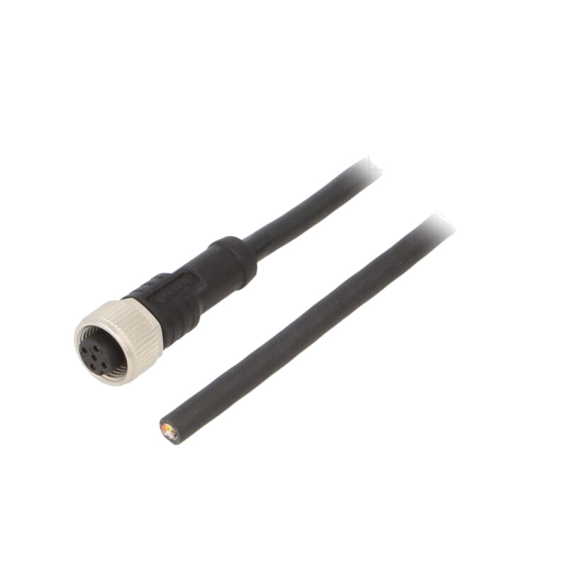 Cablu de conectare; M12; PIN: 5; drept; 1m; mufă; 60VAC; 4A; M12A Cablu de conectare; M12; PIN: 5; drept; 1m; mufă; 60VAC; 4A; M12A