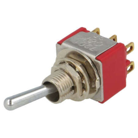 Comutator: basculant; Poz: 2; DPDT; ON-ON; 0,02A/20VAC; 0,02A/20VDC