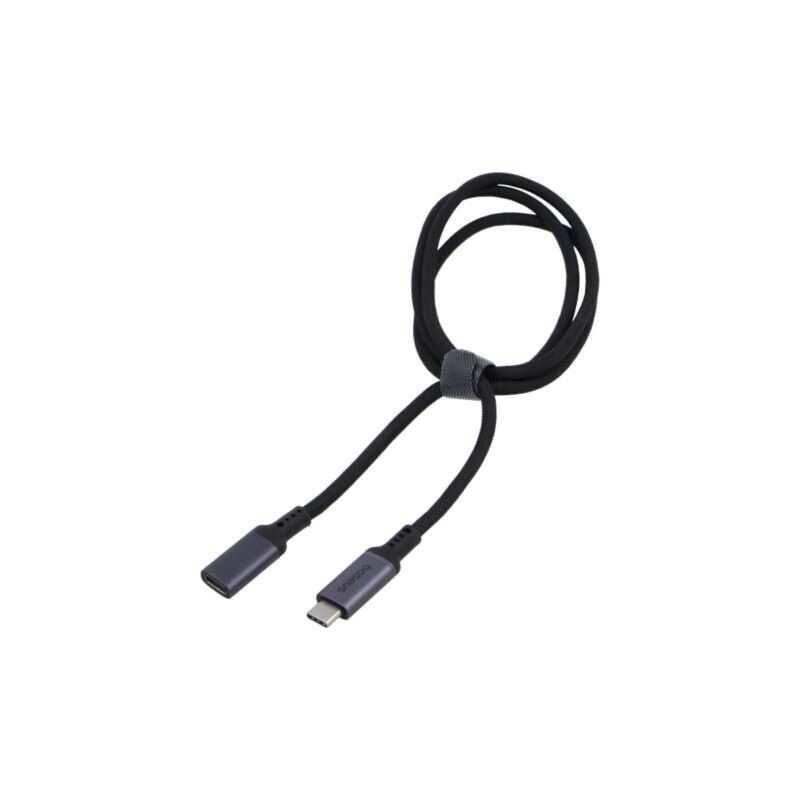 Cablu; USB 3.2 Gen 2; USB C soclu,USB C mufă; 1m; negru; textilă