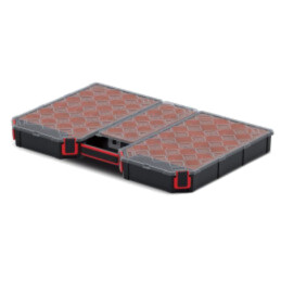 Container: colectiv; cu cutii; neagră; Culoare capac: transparent