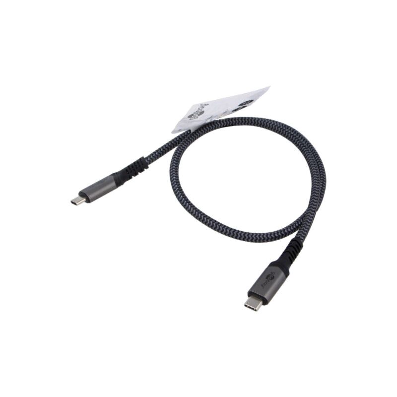 Cablu; USB 4.0; USB C mufă,din ambele părţi; 0,5m; negru,gri