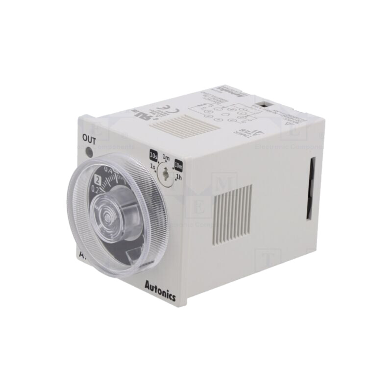 Timer; 0,1s÷1h; releu; 250VAC/3A,30VDC/3A; Ualim: 100÷240VAC Timer; 0,1s÷1h; releu; 250VAC/3A,30VDC/3A; Ualim: 100÷240VAC