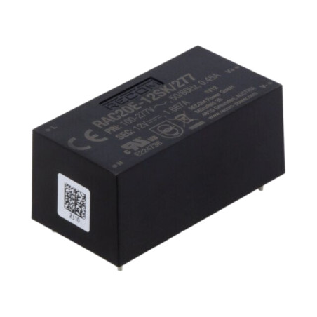 Convertor: AC/DC; 20W; Uintr: 85÷305VAC; 12VDC; Iieş: 1667mA; 83%