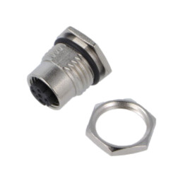 Conector: M12; soclu; mamă; Polarizare: cod D-Ethernet; PIN: 4