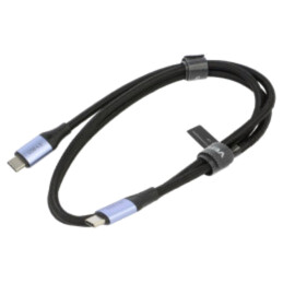 Cablu; USB 4.0; USB C mufă,din ambele părţi; nichelat; 1m; negru