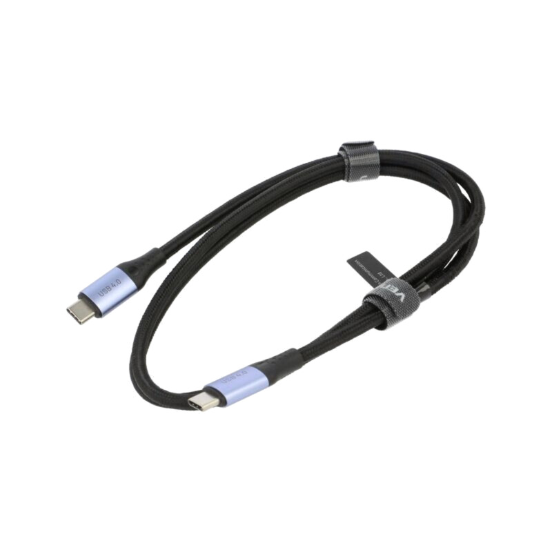 Cablu; USB 4.0; USB C mufă,din ambele părţi; nichelat; 1m; negru Cablu; USB 4.0; USB C mufă,din ambele părţi; nichelat; 1m; negru