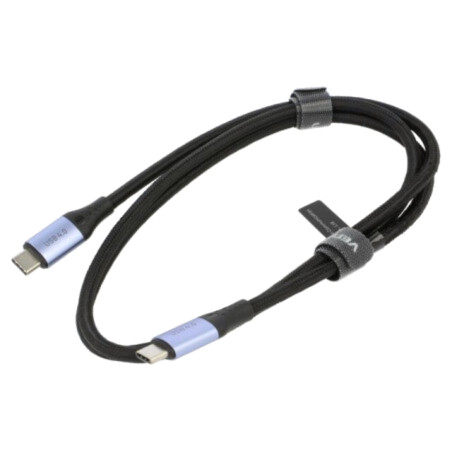Cablu; USB 4.0; USB C mufă,din ambele părţi; nichelat; 1m; negru