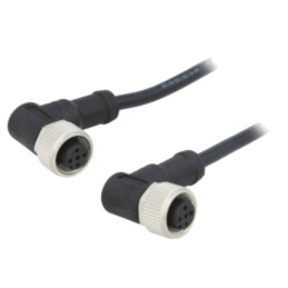 Cablu: pentru senzori/automatizări; PIN: 4; M12-M12; 1m; mufă; mufă