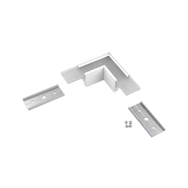 Conector 90°; albă; aluminiu,policarbonat; LINEA20