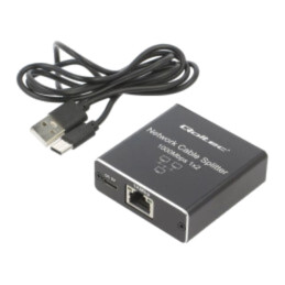 Switch Fast Ethernet; neagră; 100m; Kit: cablu USB A-USB C
