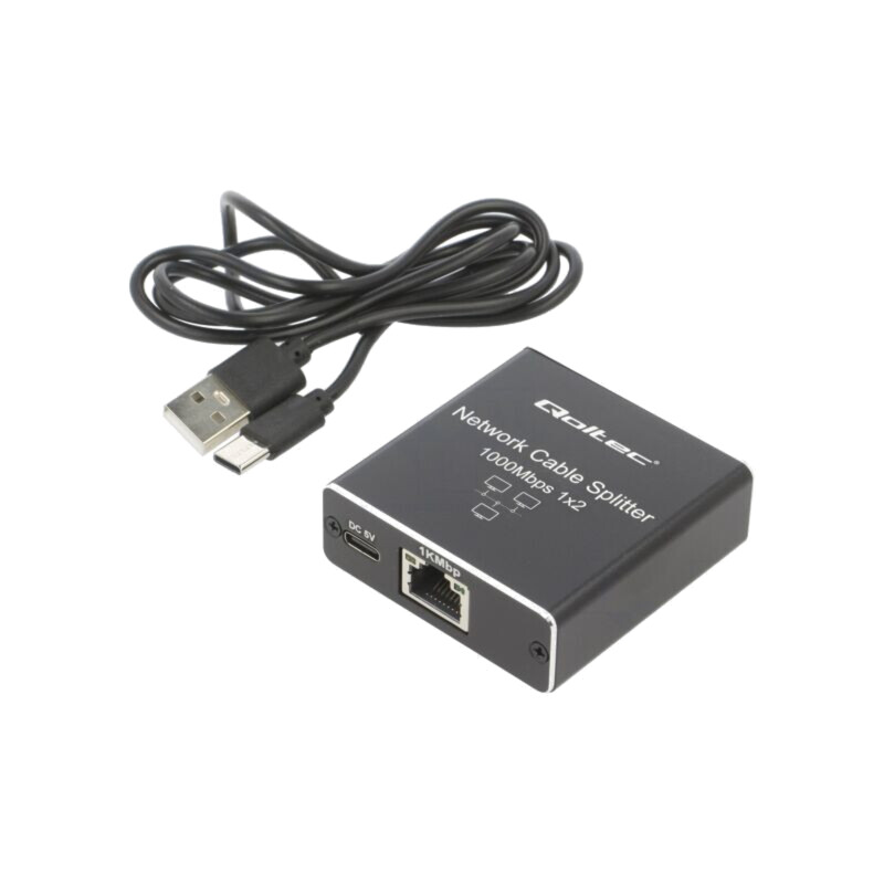Switch Fast Ethernet; neagră; 100m; Kit: cablu USB A-USB C