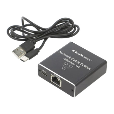 Switch Fast Ethernet; neagră; 100m; Kit: cablu USB A-USB C