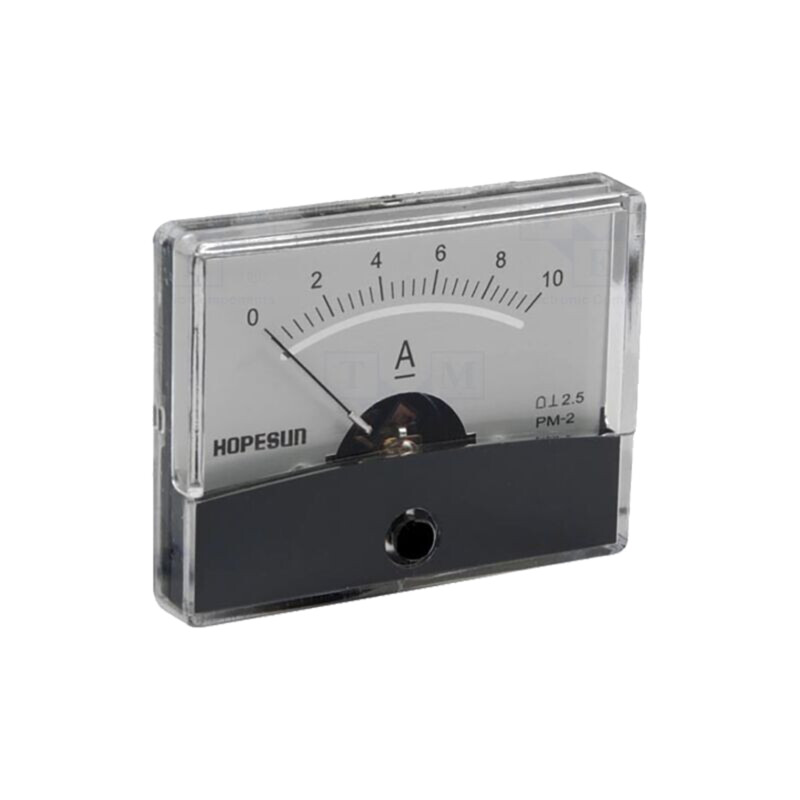 Ampermetru; pe panou; I DC: 0÷10A; Clasa: 2,5; 60x47mm Ampermetru; pe panou; I DC: 0÷10A; Clasa: 2,5; 60x47mm