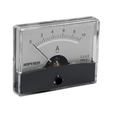 Ampermetru; pe panou; I DC: 0÷10A; Clasa: 2,5; 60x47mm