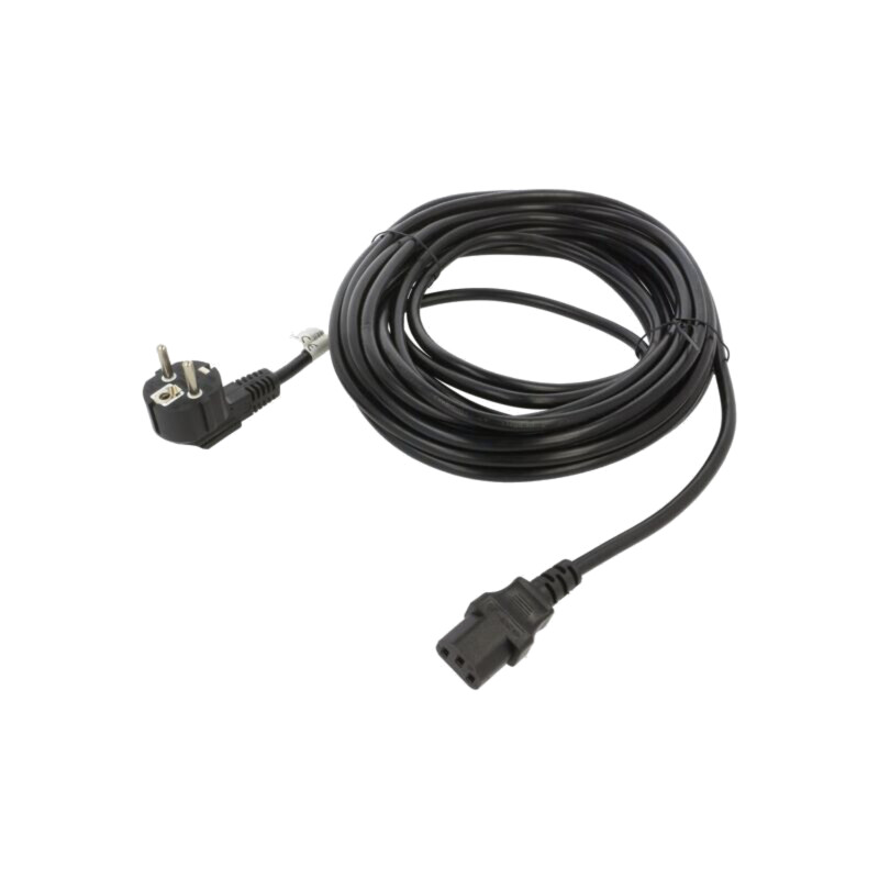 Cablu; CEE 7/7 (E/F) ştecăr în unghi,IEC C13 mamă; PVC; negru
