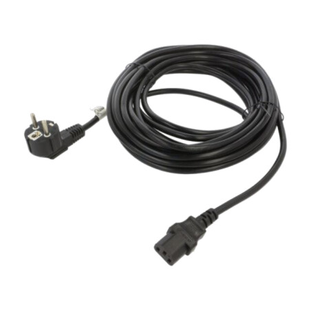 Cablu; CEE 7/7 (E/F) ştecăr în unghi,IEC C13 mamă; PVC; negru