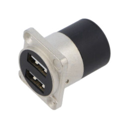 Adaptor; USB A soclu x2,din ambele părţi; USB 2.0; 19x24mm