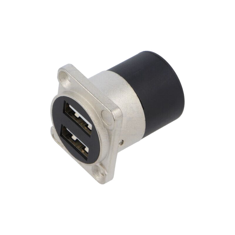 Adaptor; USB A soclu x2,din ambele părţi; USB 2.0; 19x24mm
