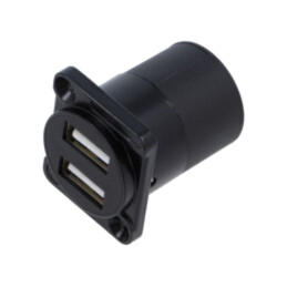 Adaptor; USB A soclu x2,din ambele părţi; USB 2.0; 19x24mm