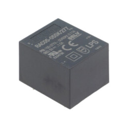 Convertor: AC/DC; 5W; Uintr: 85÷305VAC,120÷430VDC; Uieş: 5VDC; 80%