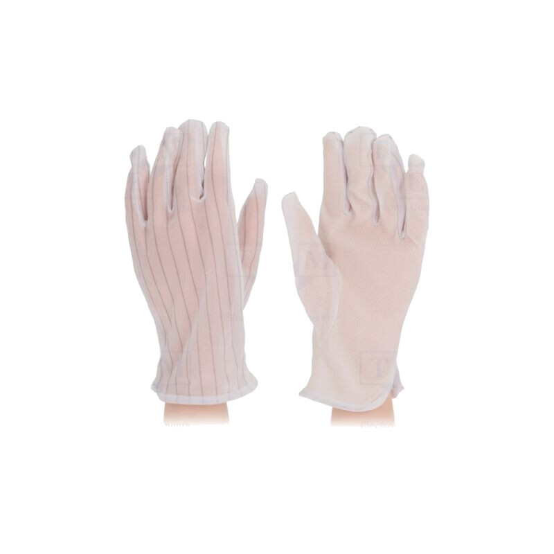 Mănuşi de protecţie; ESD; XL; 10set; poliester,fibre conductoare