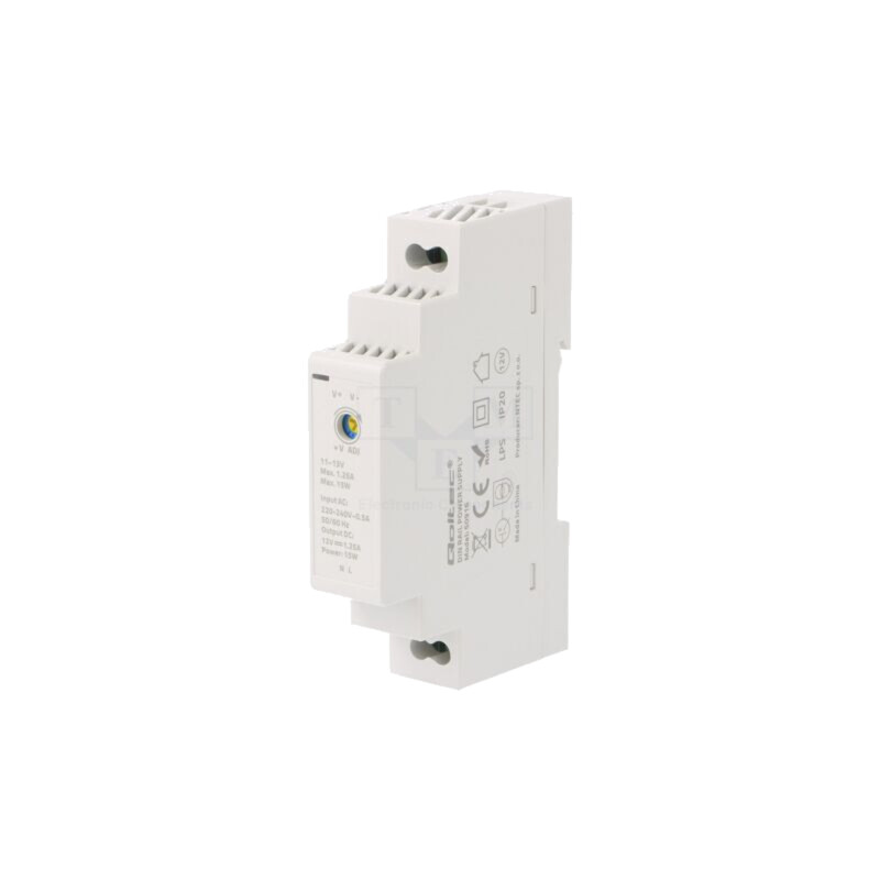 Alimentator: pulsatoriu; pentru şină DIN; 15W; 12VDC; 1,25A; IP20