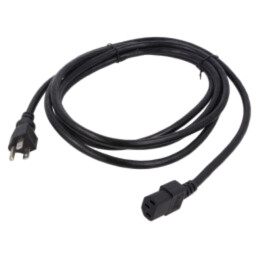 Cablu; 3x16AWG; IEC C13 mamă,NEMA 5-15 (B) mufă; PVC; 2,3m; negru