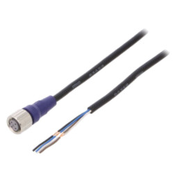 Cablu de conectare; M12; PIN: 4; drept; 2m; mufă; 0,8A; XS2; -10÷65°C