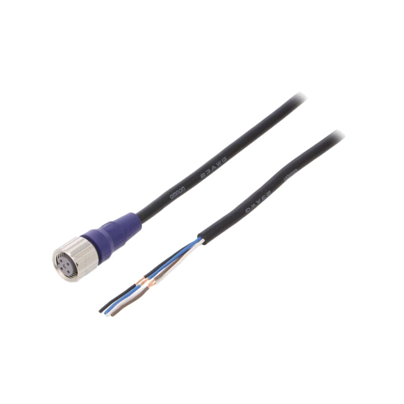 Cablu de conectare; M12; PIN: 4; drept; 2m; mufă; 0,8A; XS2; -10÷65°C