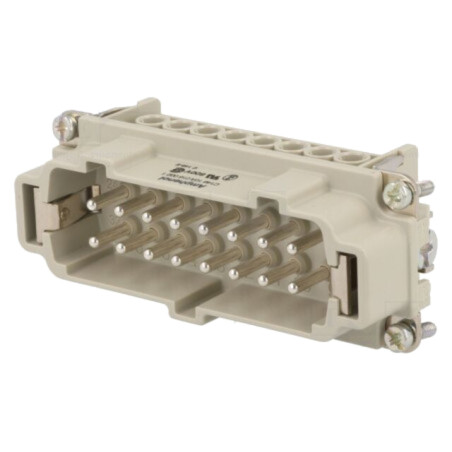 Conector: HDC; inserturi de contact; tată; C146,heavy|mate; 16+PE