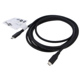 Cablu; USB 4.0; USB C mufă,din ambele părţi; 3m; negru; 20Gbps