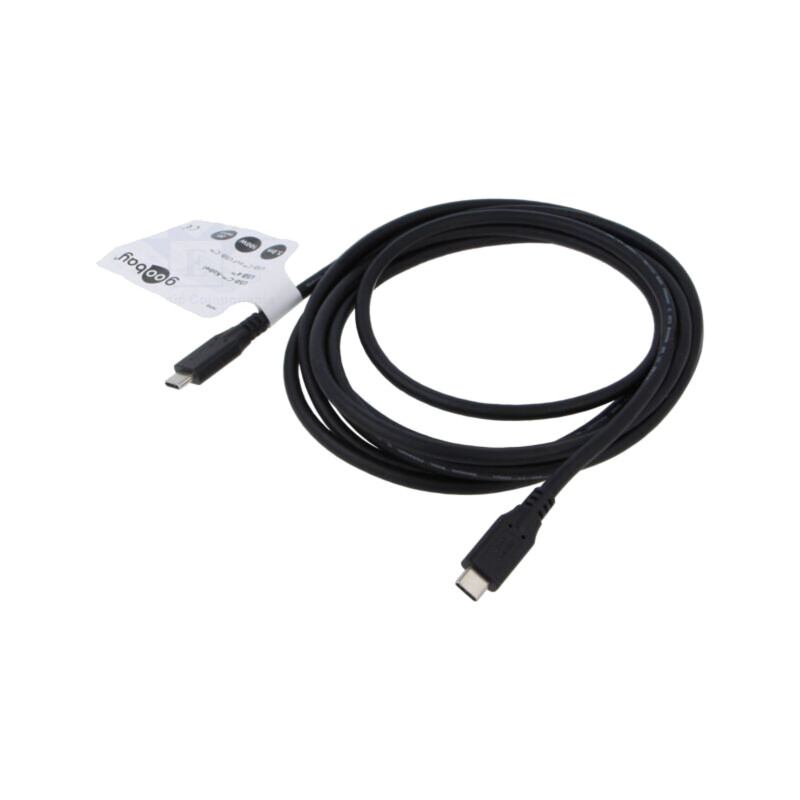 Cablu; USB 4.0; USB C mufă,din ambele părţi; 3m; negru; 20Gbps