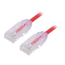 Patch cord; TX6-28™,U/UTP; 6; litat; Cu; LSZH; roşu; 1m; 28AWG