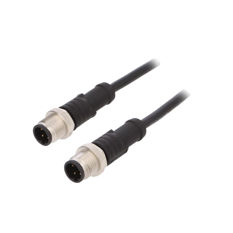 Cablu: pentru senzori/automatizări; PIN: 4; M12-M12; 1m; mufă; mufă