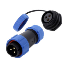 Conector: circular; tată + mamă; PIN: 3; 3A; IP67; 500V; lipire