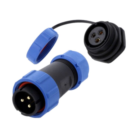 Conector: circular; tată + mamă; PIN: 3; 3A; IP67; 500V; lipire
