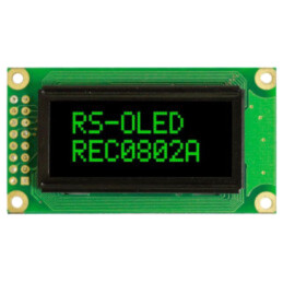 Afişaj: OLED; alfanumerice; 8x2; Dim: 58x32x10mm; verde; PIN: 16