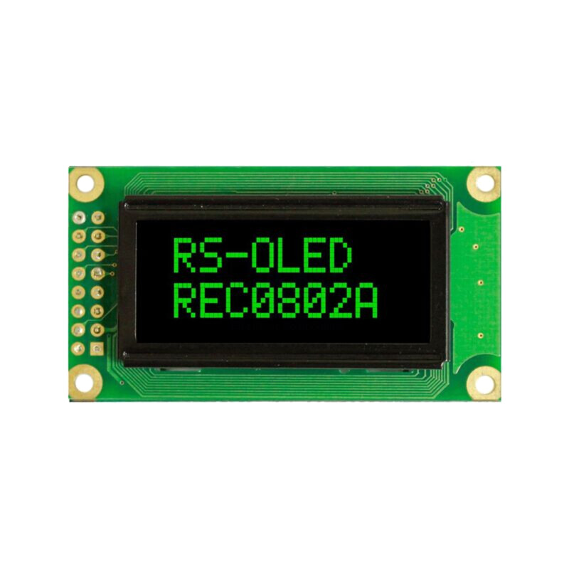 Afişaj: OLED; alfanumerice; 8x2; Dim: 58x32x10mm; verde; PIN: 16