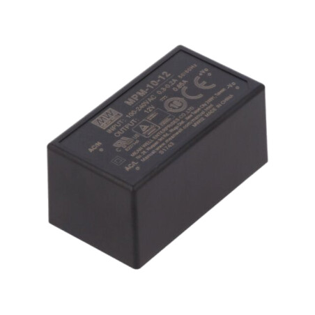 Convertor: AC/DC; 10W; Uintr: 80÷264VAC; 12VDC; Iieş: 850mA; OUT: 1