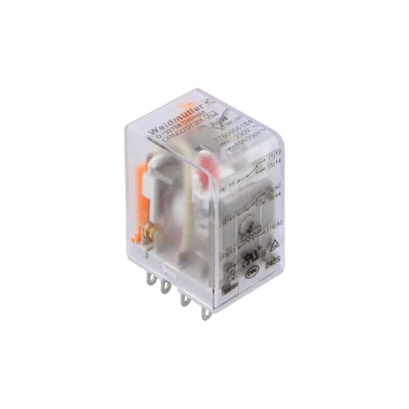 Releu: electromagnetic; DPDT; Ubobină: 230VAC; Icontacte max: 10A