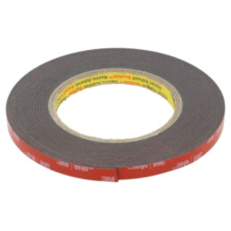 Bandă: de fixare; W: 9mm; L: 5,5m; Thk: 1,6mm; acril; neagră