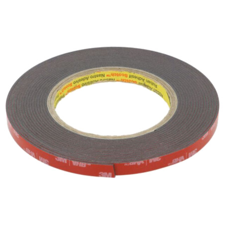 Bandă: de fixare; W: 9mm; L: 5,5m; Thk: 1,6mm; acril; neagră