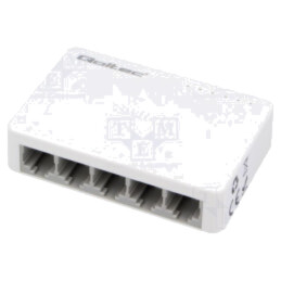 Switch Fast Ethernet; albă; 150m; Kit: cablu DC,alimentator