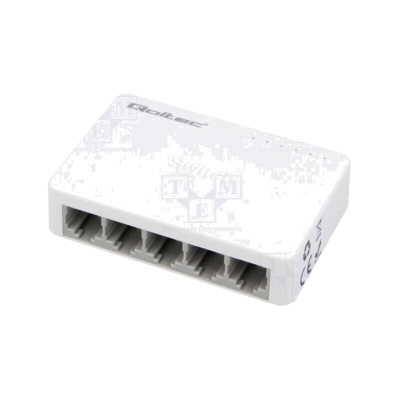 Switch Fast Ethernet; albă; 150m; Kit: cablu DC,alimentator