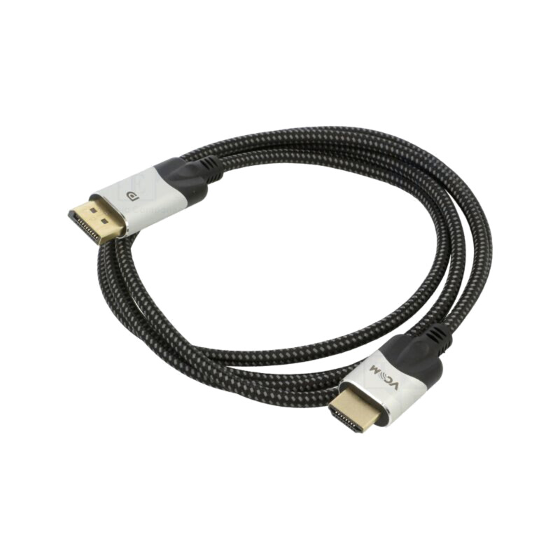 Cablu; DisplayPort mufă,HDMI mufă; PVC; textilă; 1,8m; negru