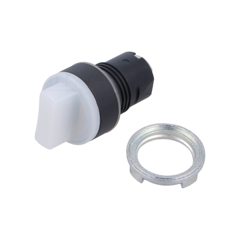 Comutator: rotativ; 22mm; Poz.i stab: 1; albă; IP65; proeminent