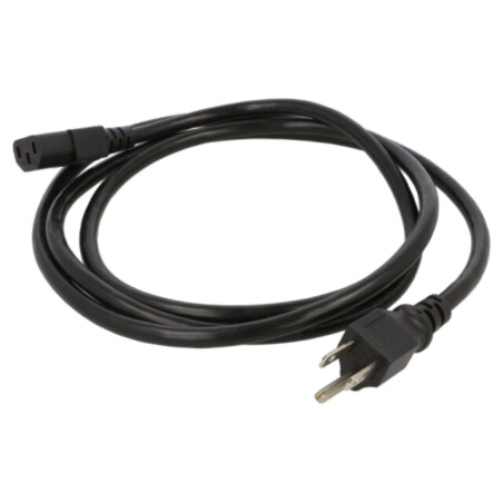 Cablu; 3x16AWG; IEC C13 mamă,NEMA 5-15 (B) mufă; PVC; 2m; negru