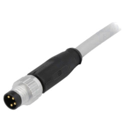Conector: M8; tată; PIN: 4; drept; cu cablu; mufă; 1,5m; PVC
